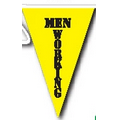 60' Stock Printed Triangle Warning Pennant String (Men Working)